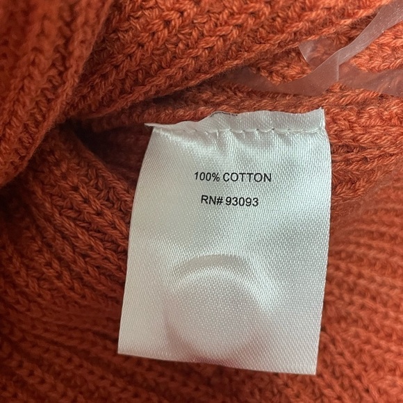 Tyler Boe Rust Mineral Wash Shaker Tunic Sweater with Button Accents, Large - Picture 5 of 8